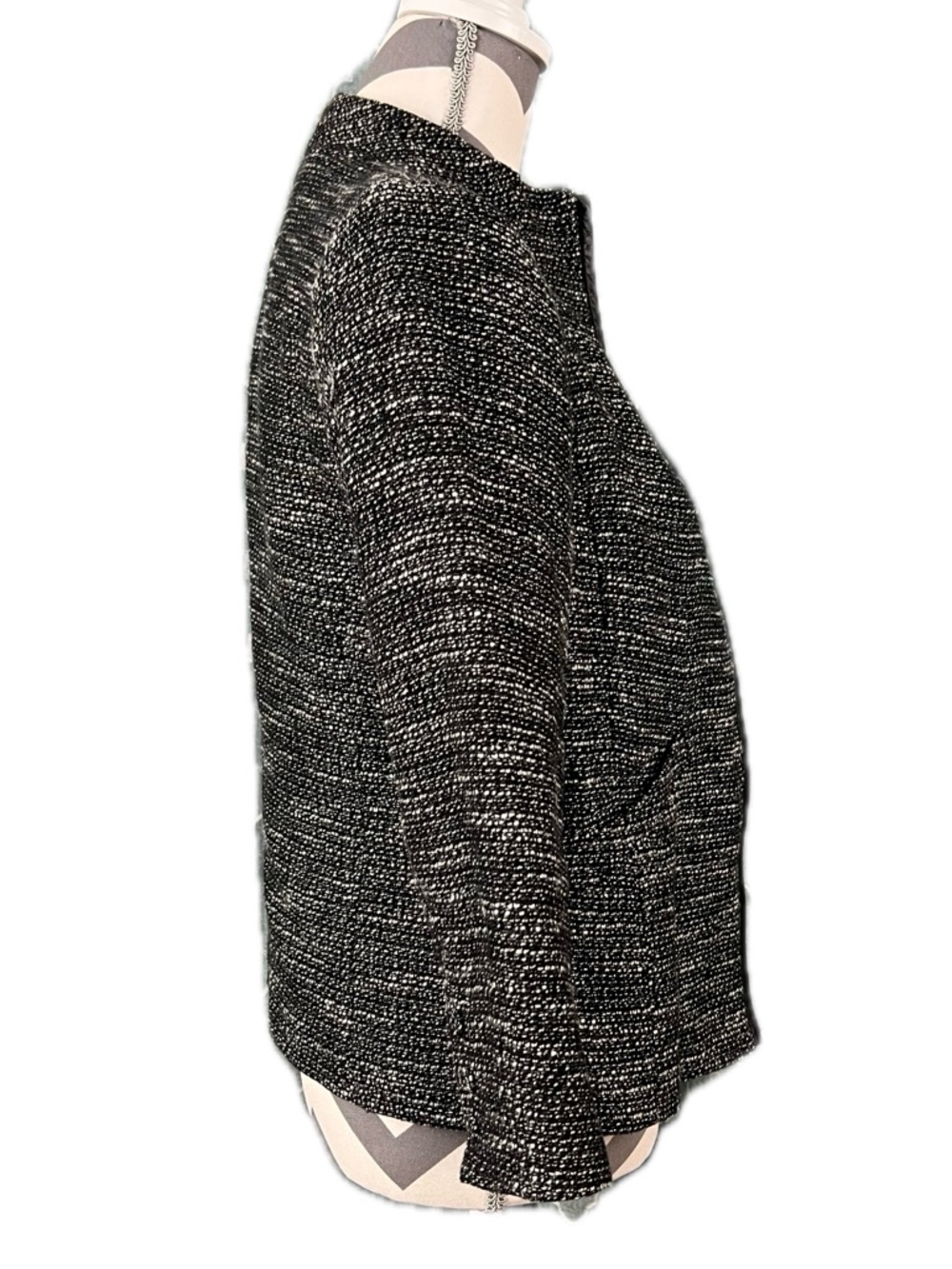 Eileen Fisher Tweed Leather Trim Jacket – Size XS - Picture 6 of 11